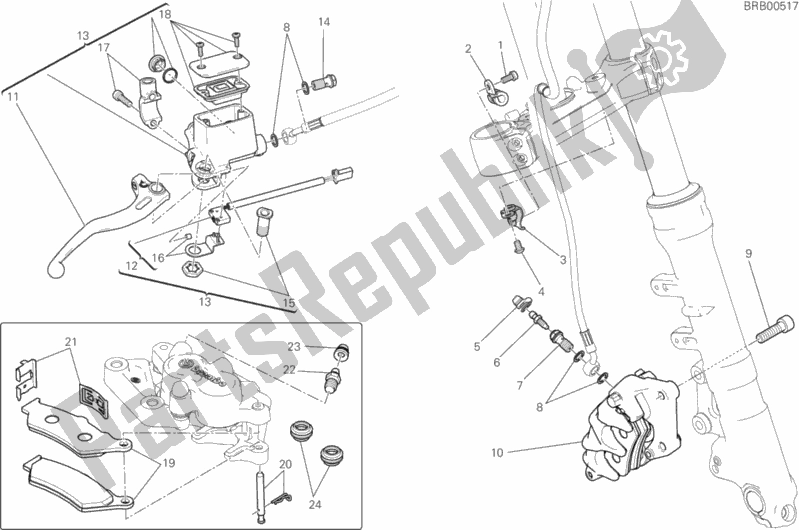 Todas las partes para Sistema De Freno Delantero de Ducati Scrambler Sixty2 Thailand USA 400 2016